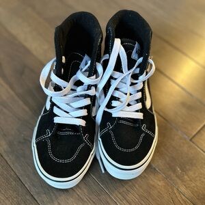 Vans Kids Black and White High-Top Sneakers